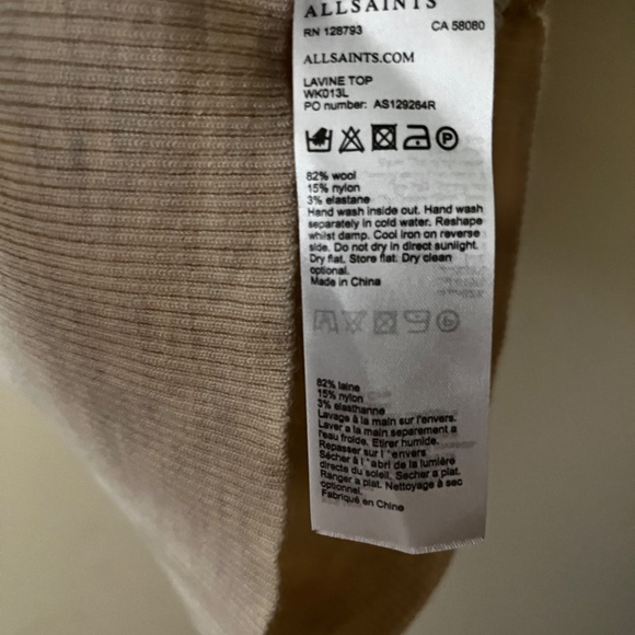 allsaints Lavine Top in beige S - Picture 4 of 4